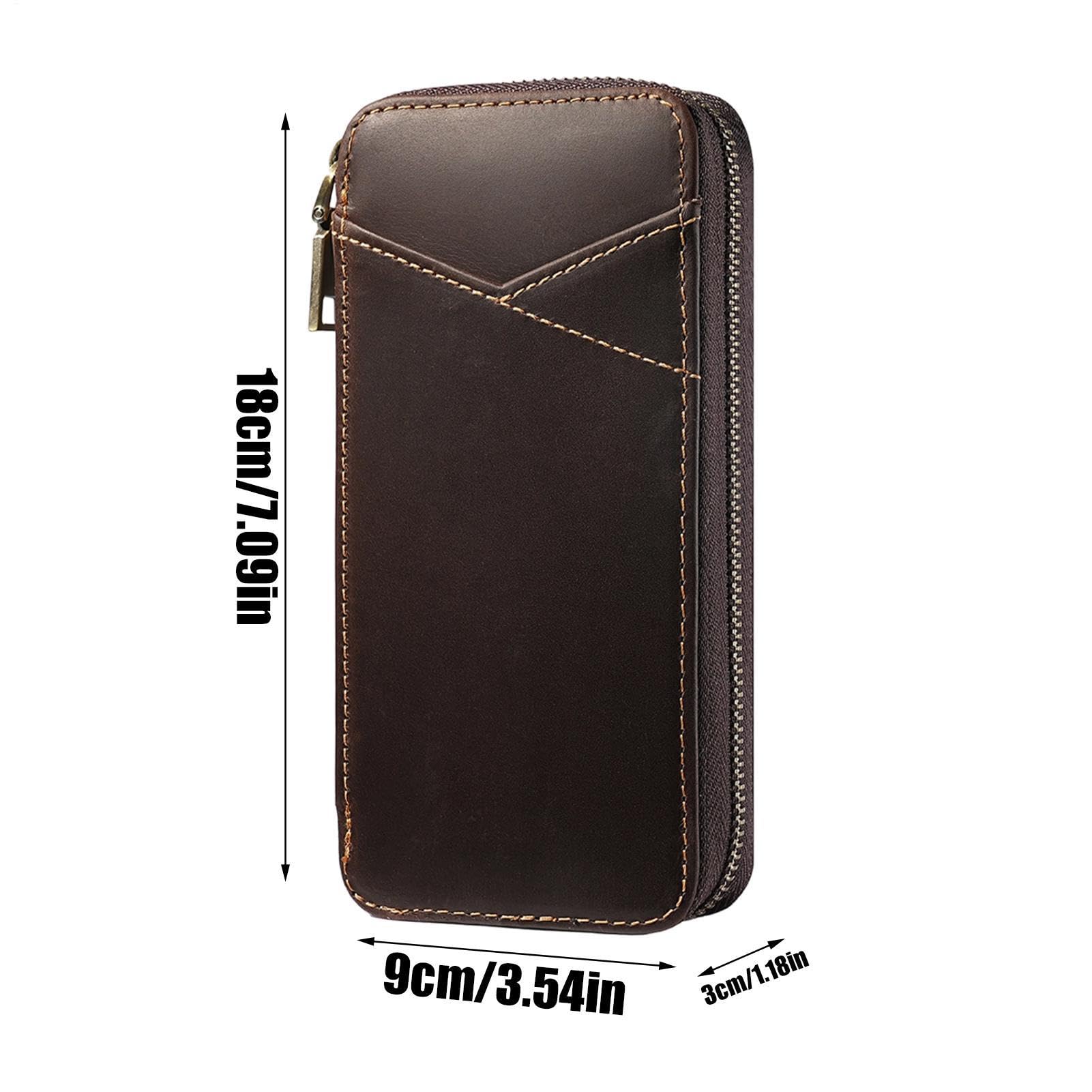 Astuccio per penna in pelle, borsa da ufficio con 5 scomparti | 9 x 3 x 18 cm, astuccio per penna stilografica, vintage e affascinante, organizer per matite con diversi scomparti per gomme