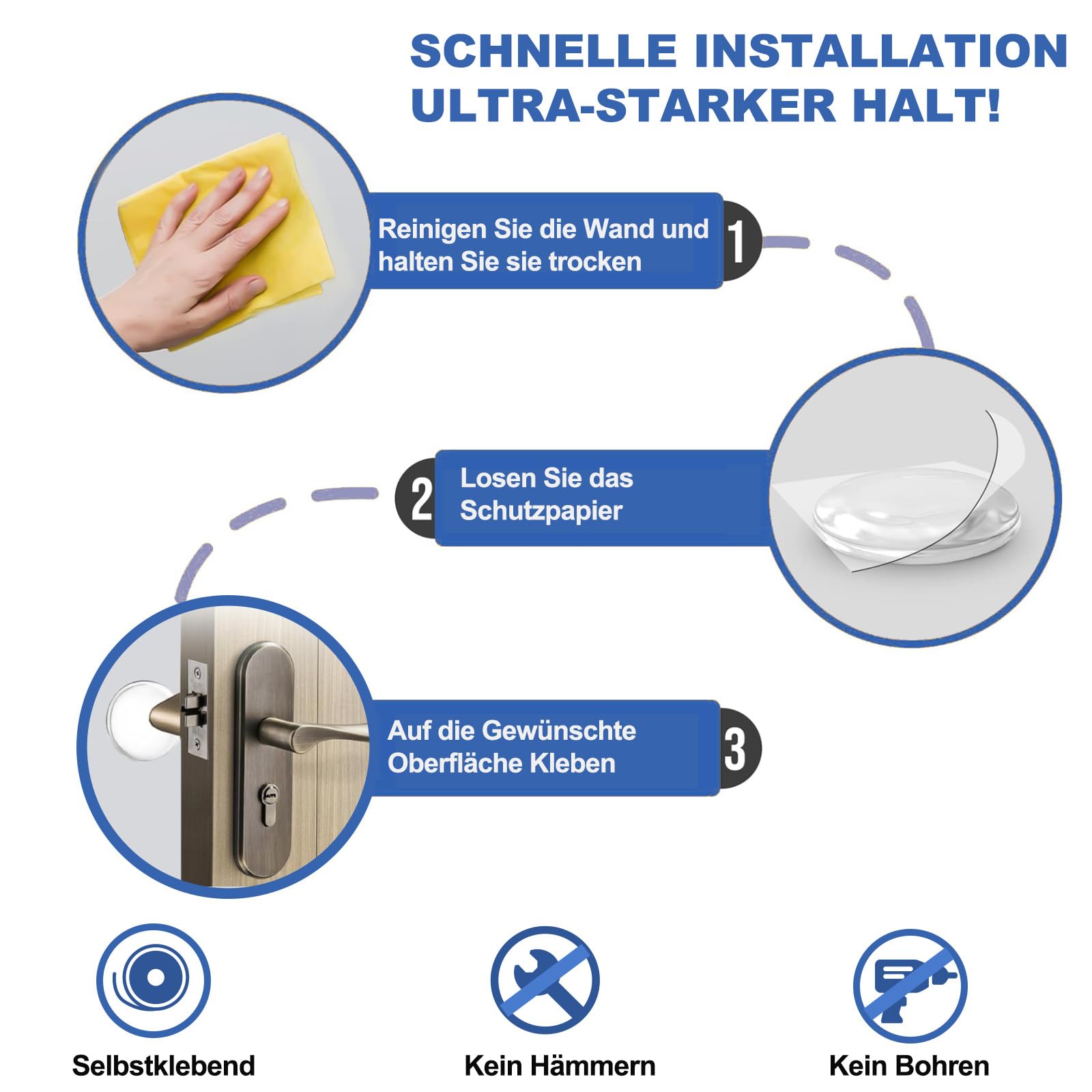 10 Stück Türstopper Klinke, Türklinkenpuffer 8-F Produktbild-Vorschau 5