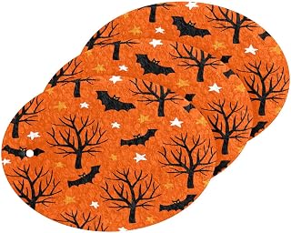 Halloween Bats Trees Stars Kitchen Sponges Autumn Cleaning Dish Sponges Non-Scratch Scrubber Sponge for Kitchen Bathroom Cars, pack of 3