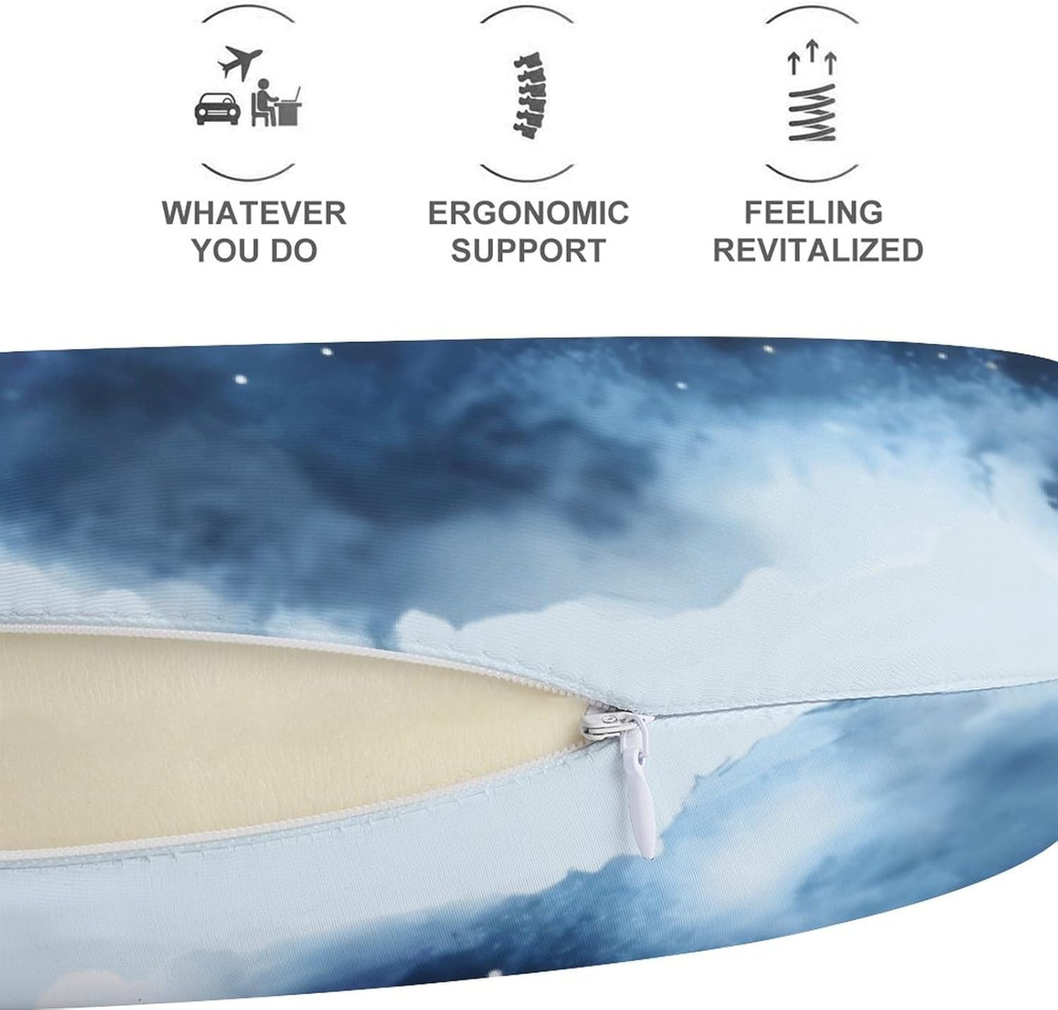 Lighthouse Starry Sky Memory Foam Pillows U Shaped Travel Neck Pillow