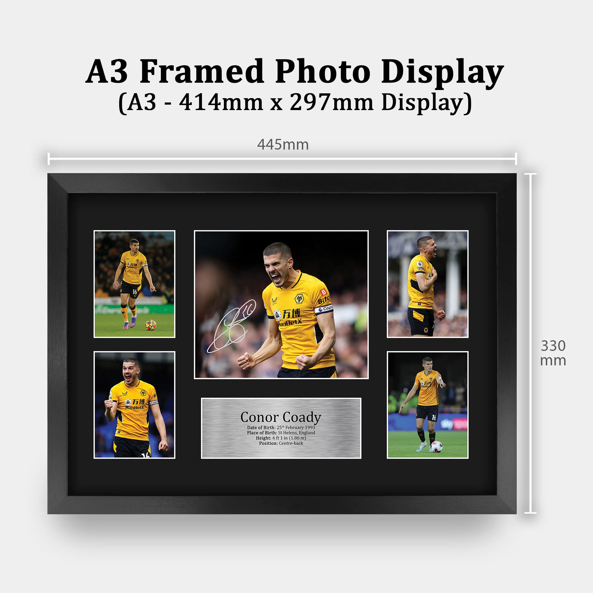 HWC Trading FR A3 Conor Coady Wolves Printed Memorabilia Signed Autograph Photograph Display for Football Fans and Supporters - Image 2