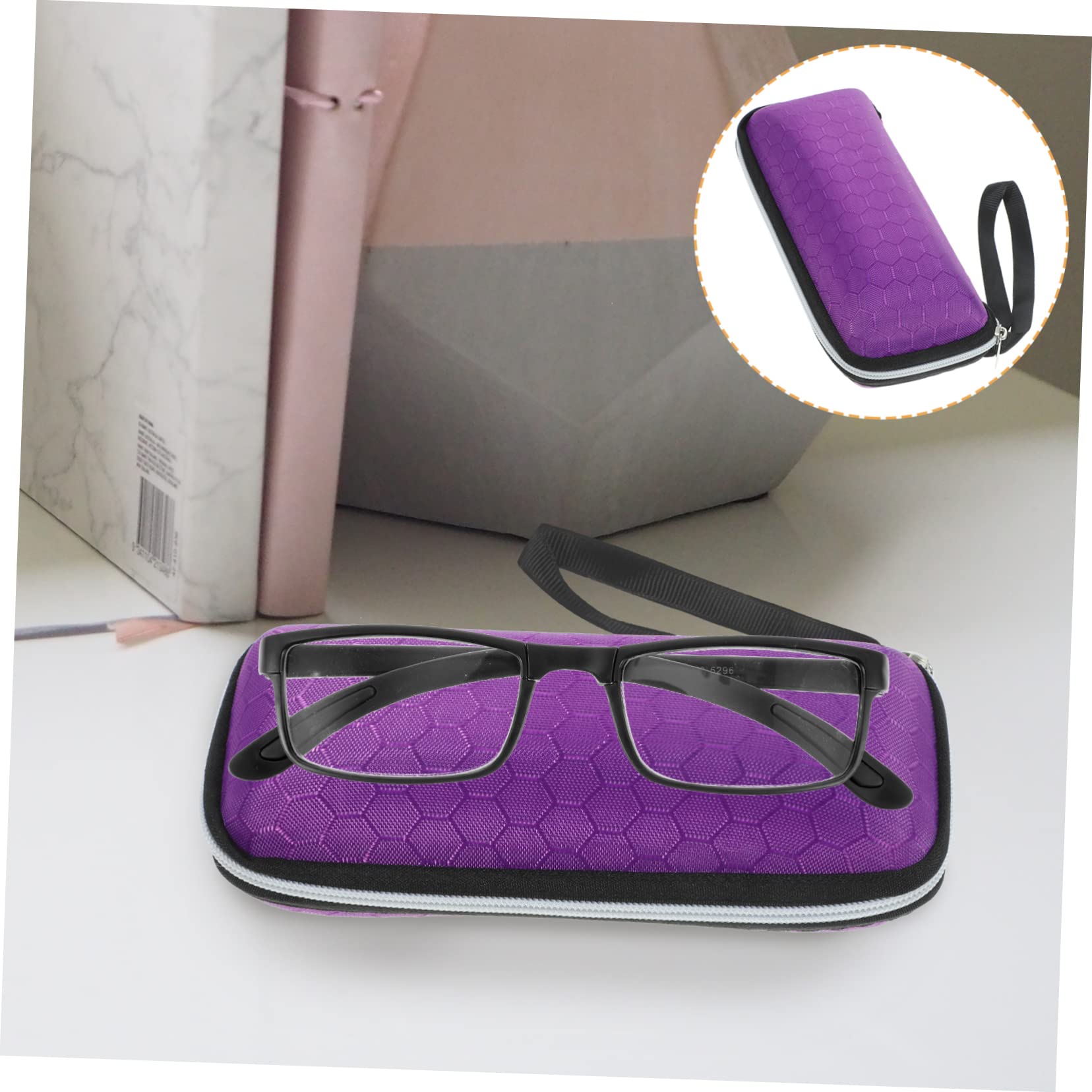 PACKOVE 1 Pc custodia per occhiali eva custodia rigida per occhiali custodia rigida impermeabile custodia per gli occhiali protettore degli occhiali cerniera Scatola Viola,porpora