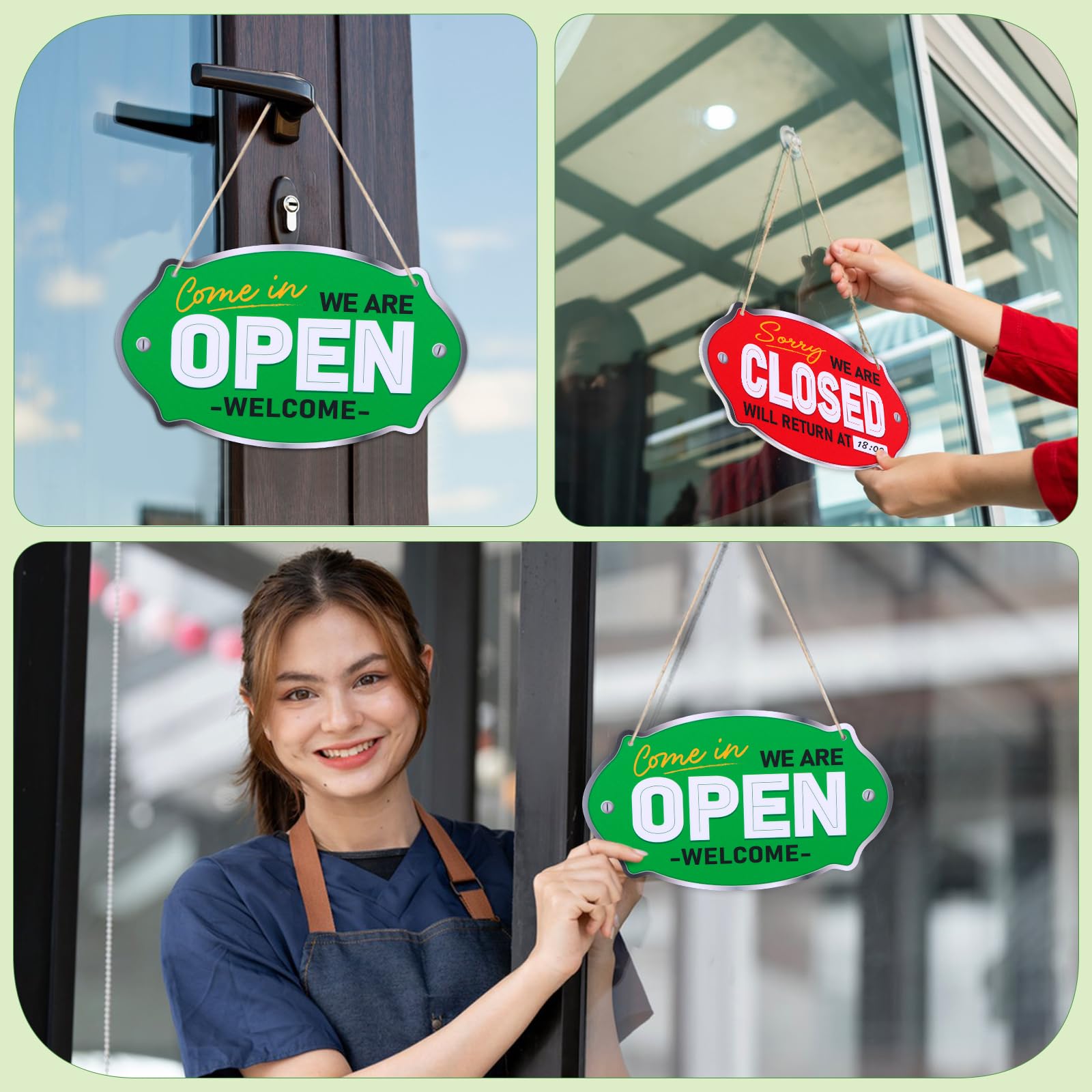 PETCEE Open Close Signs for Business - 11.8