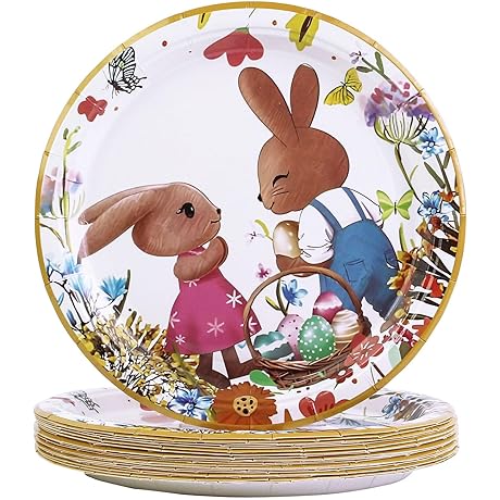 Pastel Bunny 7" Easter Paper Plates (50-Pack)