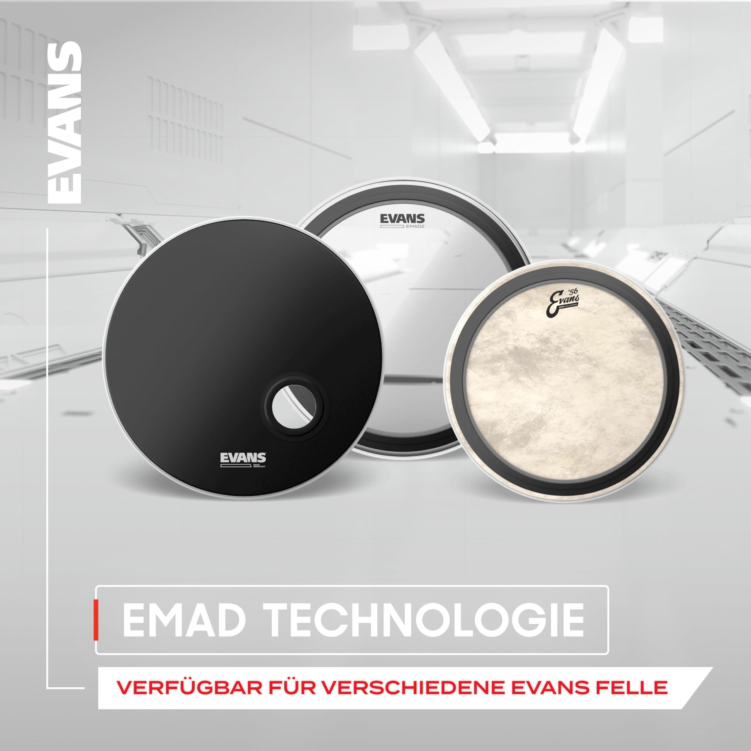 Evans BD22EMAD2 Bassdrumfell 55,8 cm (22 Zoll) doppellagig (innen: 0,254mm, außen: 0,178mm)