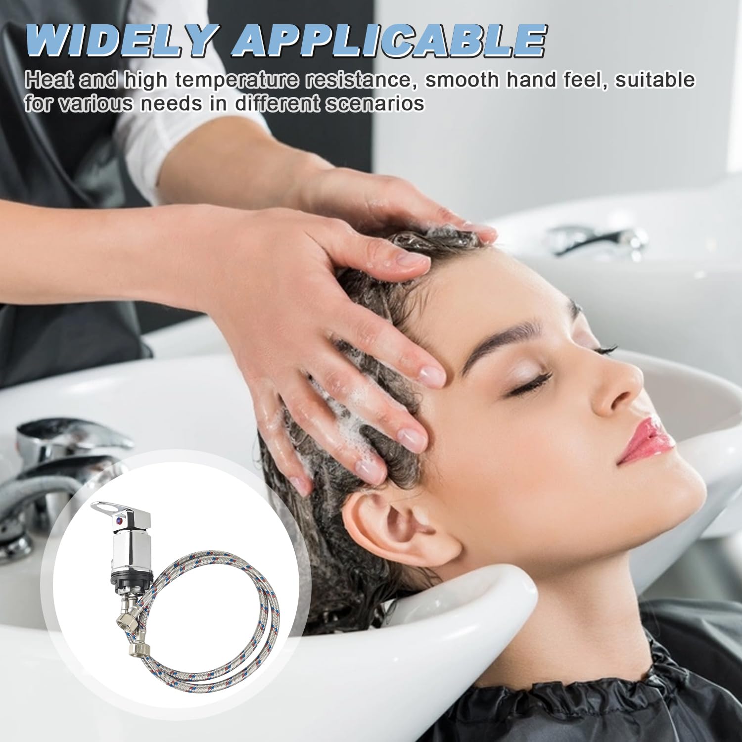 Poignée Unique Robinet Douche pour Lit de Shampoing, Mitigeur Douche en Alliage de Cuivre de 1/2 Pouces, Mitigeur Chaud-Froid Robinet de Douche pour EVier, Bol De Shampoing, Camping-Car (Argent)