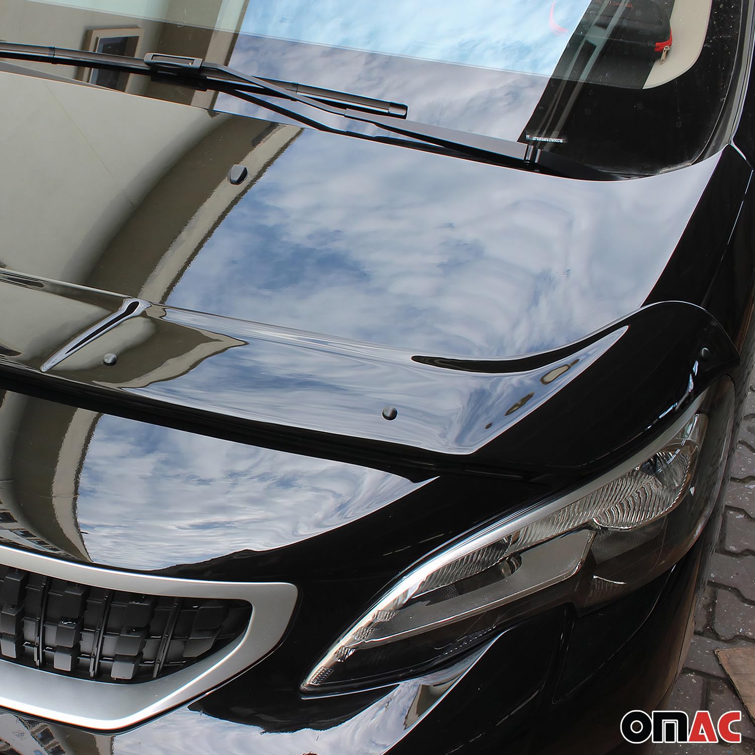 Déflecteur de Capot Compatible avec Peugeot Expert 2016-2021 en Acrylique Noir