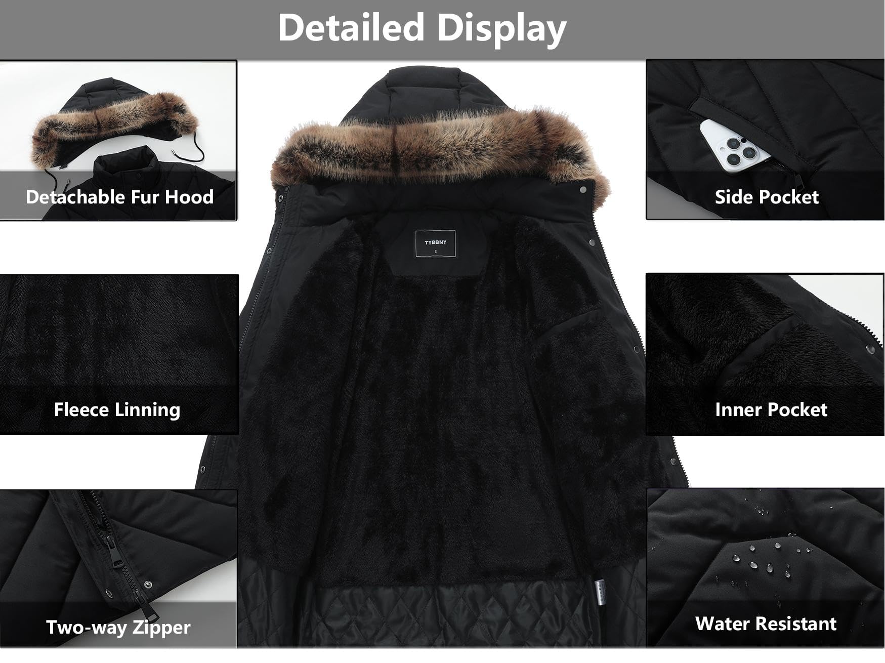 Women's Winter Coat Long Puffer Jacket - Waterproof Warm Thickened Snow Coat for Women