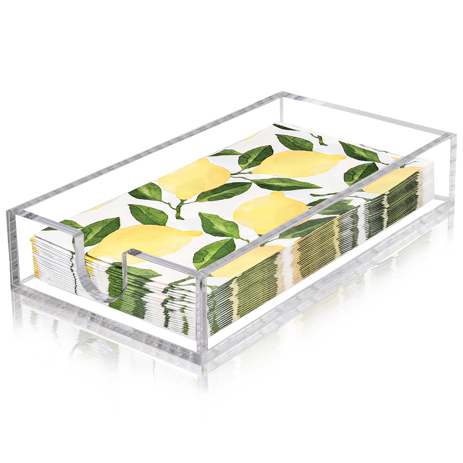 Servilletero, servilletero acrílico para mesa, soporte transparente para toallas de mano para baño, bandeja de servilletas de 9 x 5 x 1.8 pulgadas para cocina, cena, hotel, bandeja acrílica para