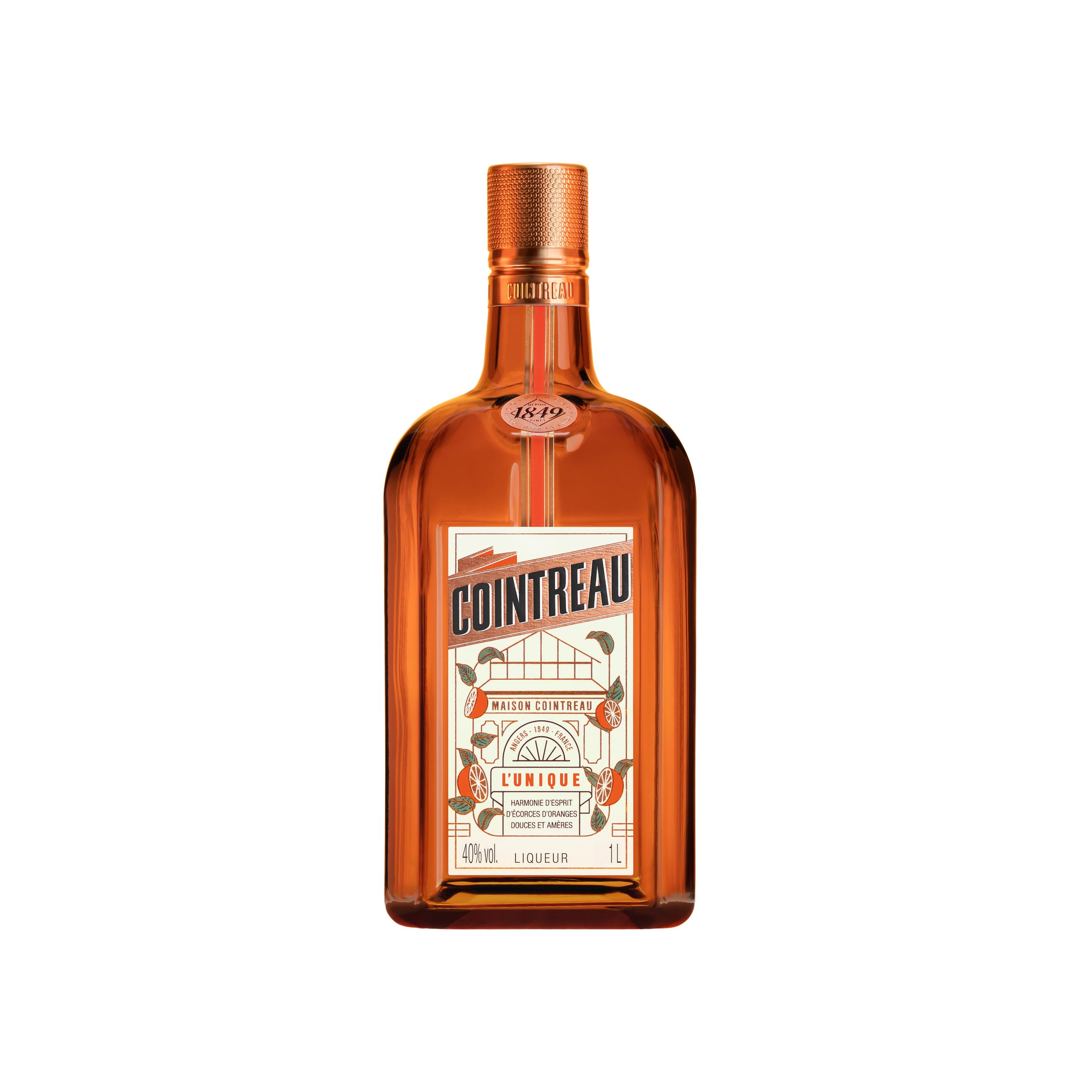 Cointreau Orangenlikör mit 40% vol. | Der perfekte Likör für Cocktails aus 100% natürlichen Zutaten (1 x 1,0l)