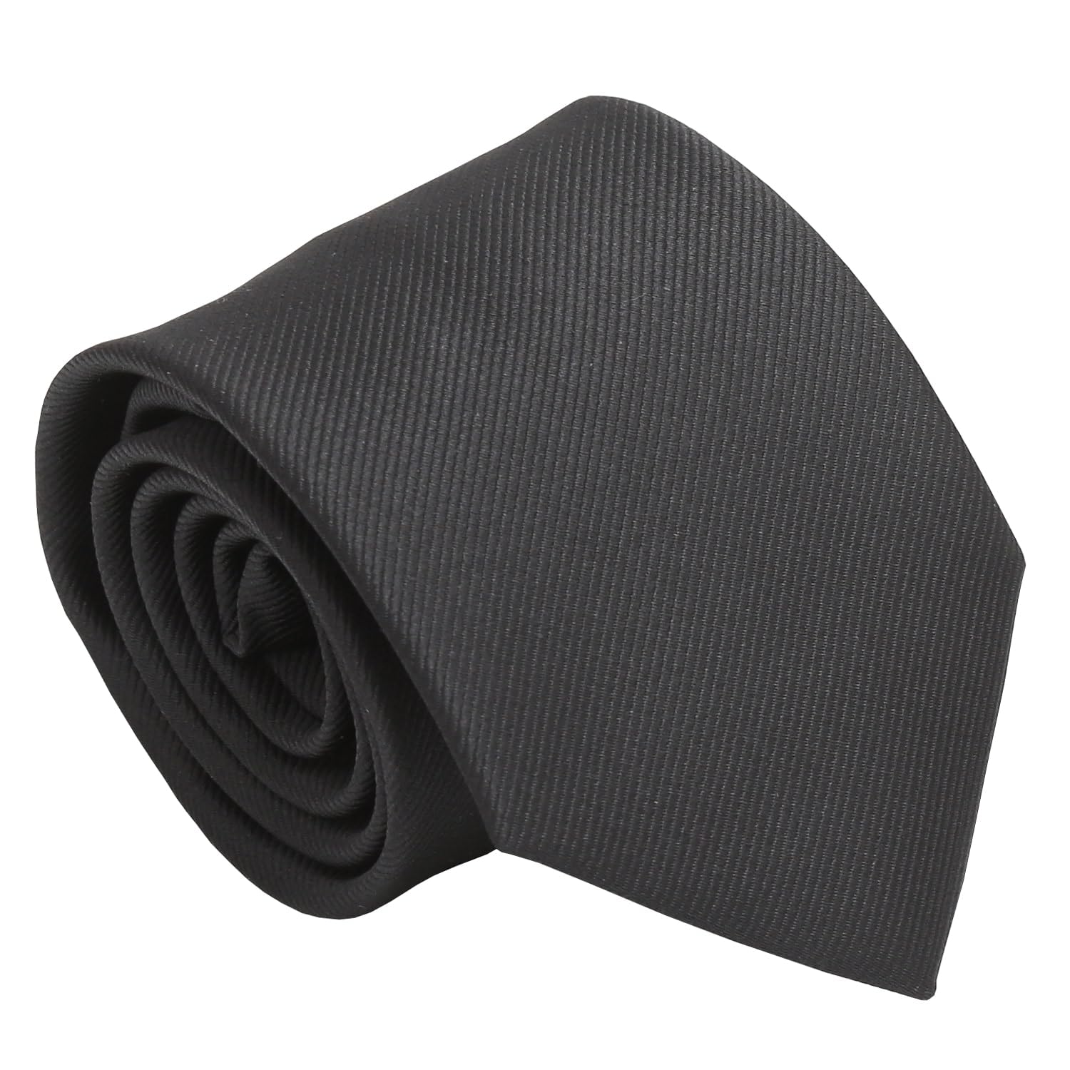 Dqt Boys Black Plain Twill Tie – Classic Wedding & Formal Necktie