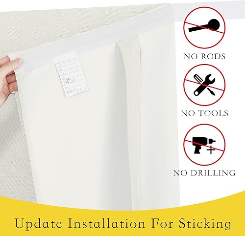 Miniatura 3 de NICETOWN Cortinas de lino sintético para puerta francesa, cortinas de puerta para ventana de puerta, persiana opaca para puerta de cristal,