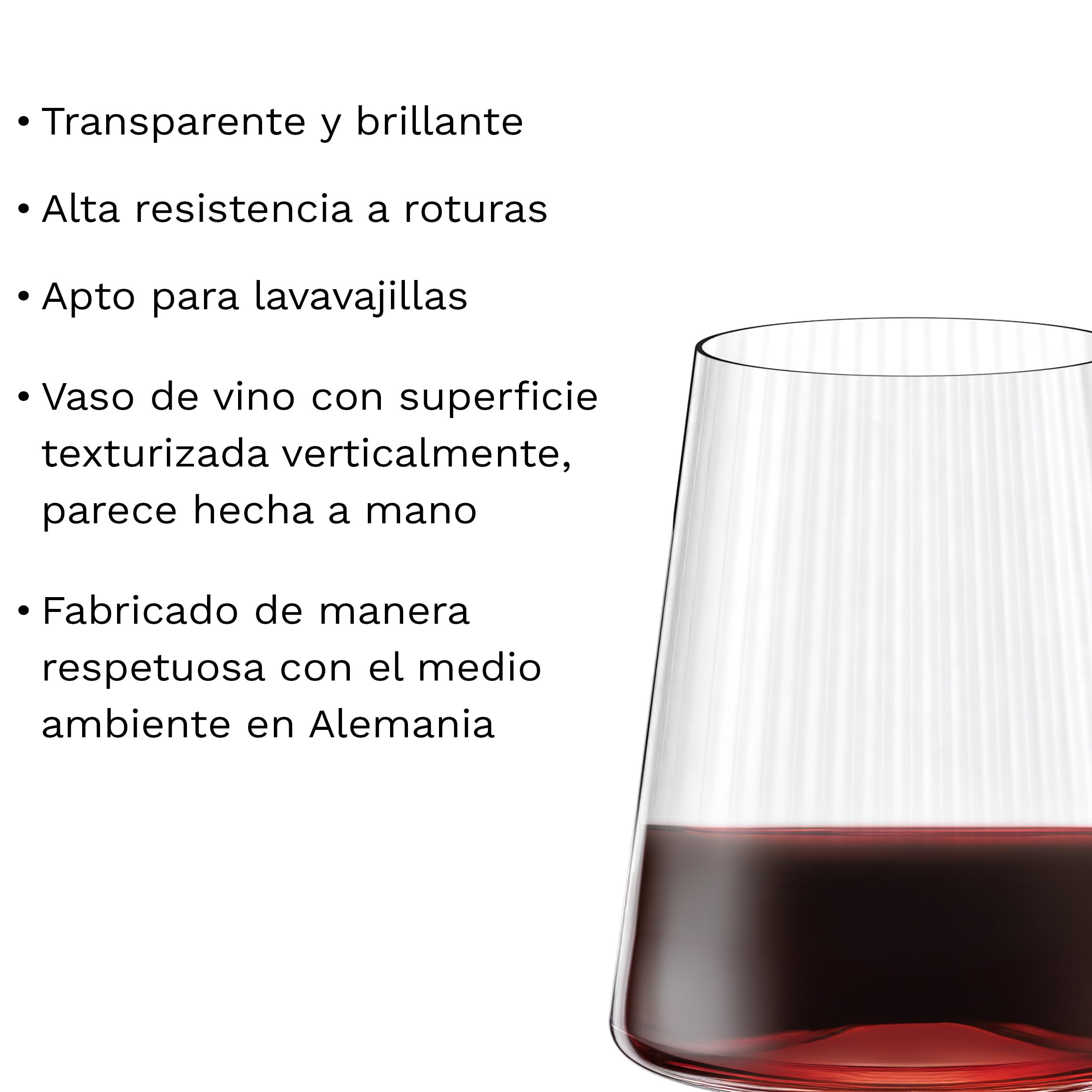 Stölzle Lausitz Copas de Vino Tinto Symphony Set de 6 × 520 ml – Copas Modernas Sin Tallo para Óptima Liberación de Aromas – Planas de Cristal – Apta para Lavavajillas & Made in Germany | Moderna copa de vino tinto y copas de vino sin tallo para vino tint