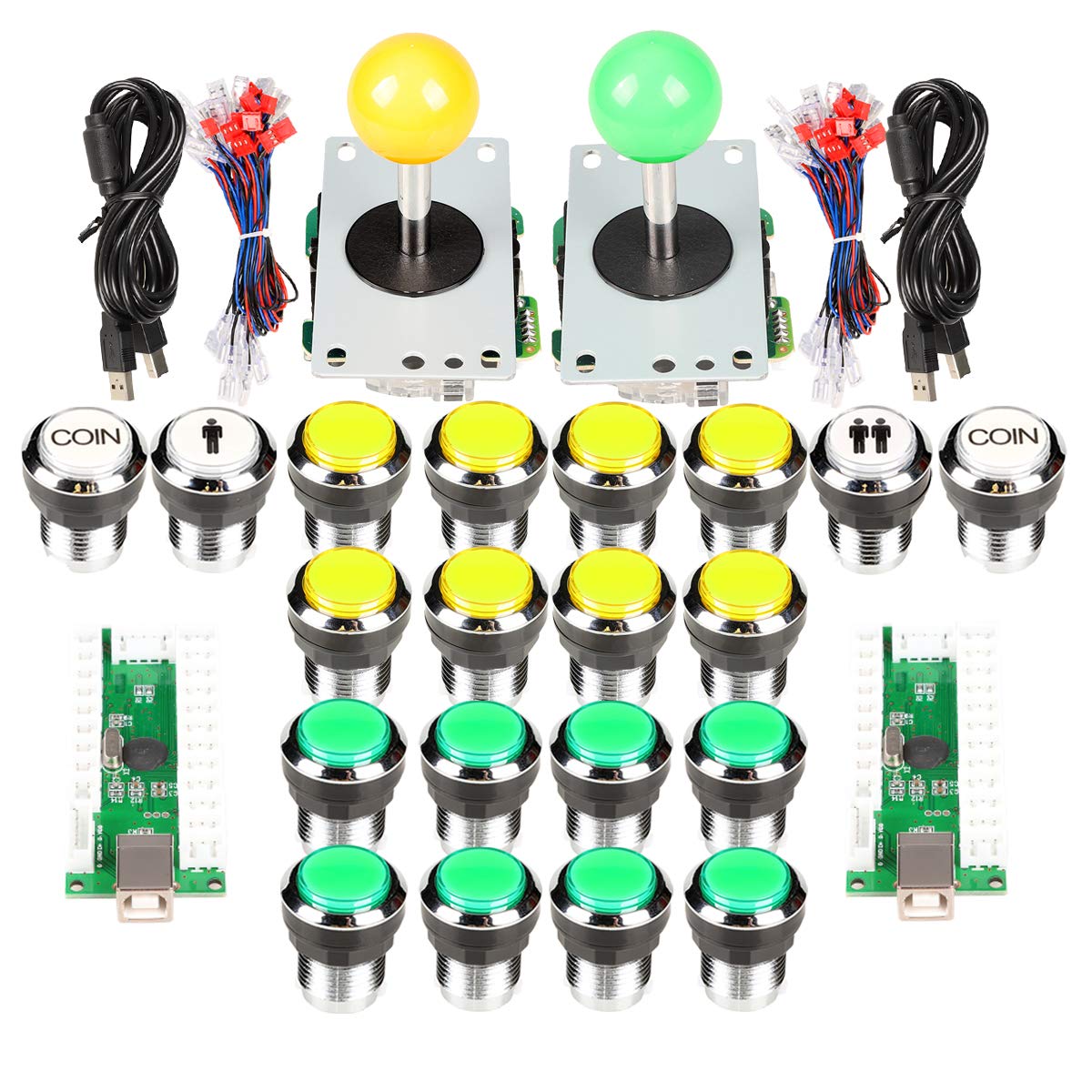 EG Starts Kit Arcade DIY 2 Joueurs - Encodeur USB, Joystick, Boutons LED