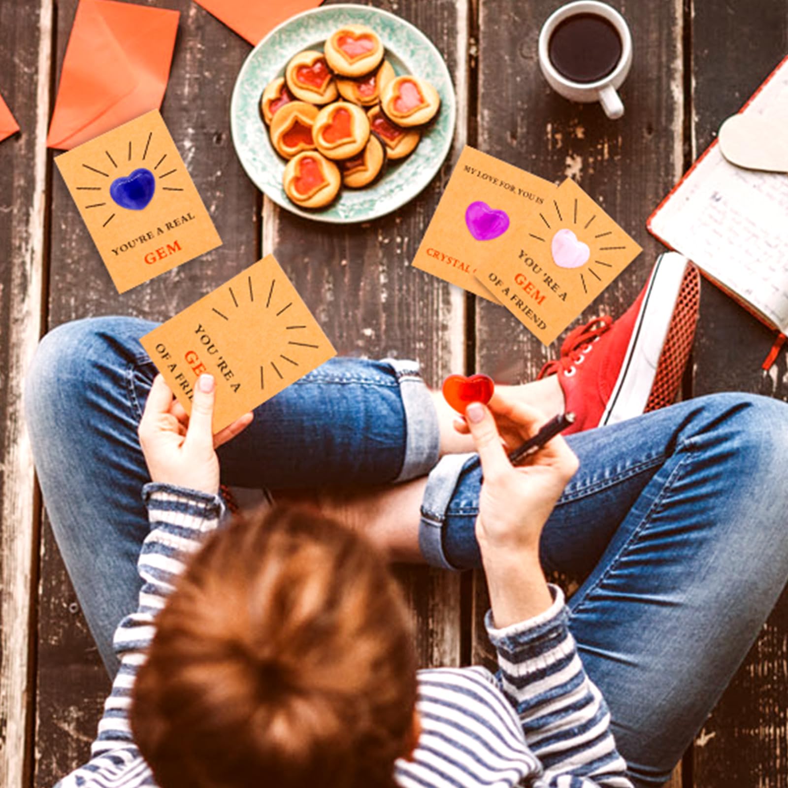 WorldBazaar 24 Biglietti Di San Valentino Per Insegnanti Con Buste - Ideali Per Festa E Apprezzamento