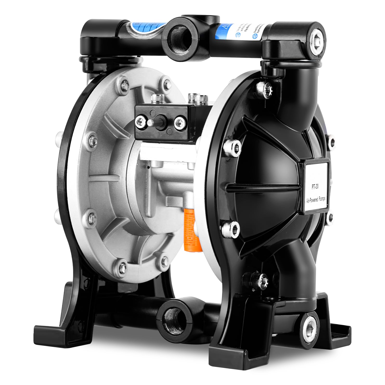 Air-Operated Diaphragm Pump Pneumatic Double Diaphragm Pump 1/2" Fluid Inlet & Outlet, 1/4" Air Inlet (48L/min)