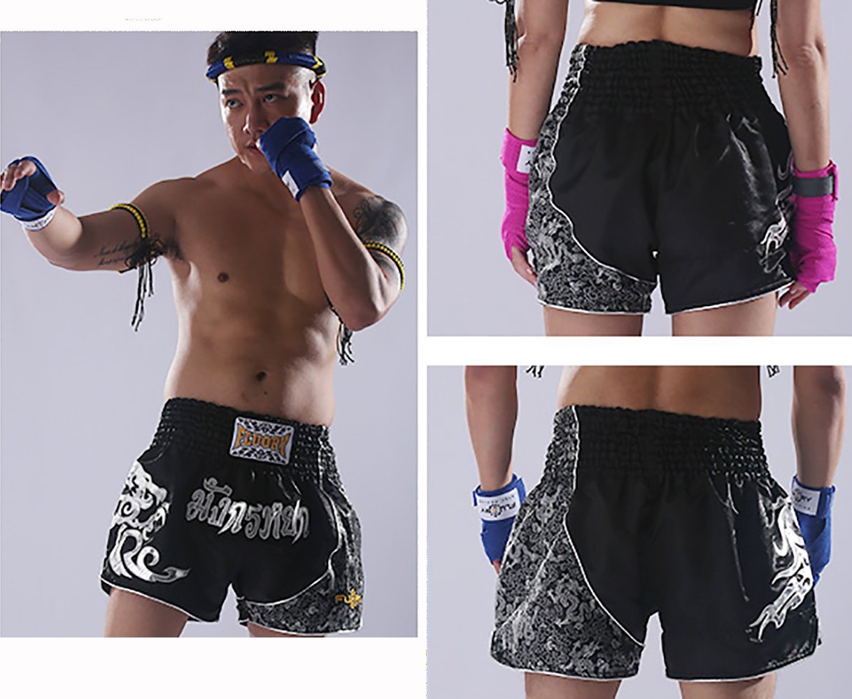 FLUORY Muay Thai Shorts, MMA Fight Shorts Ropa de Entrenamiento Jaula Lucha Grappling Artes Marciales Kickboxing Shorts Ropa — view 2