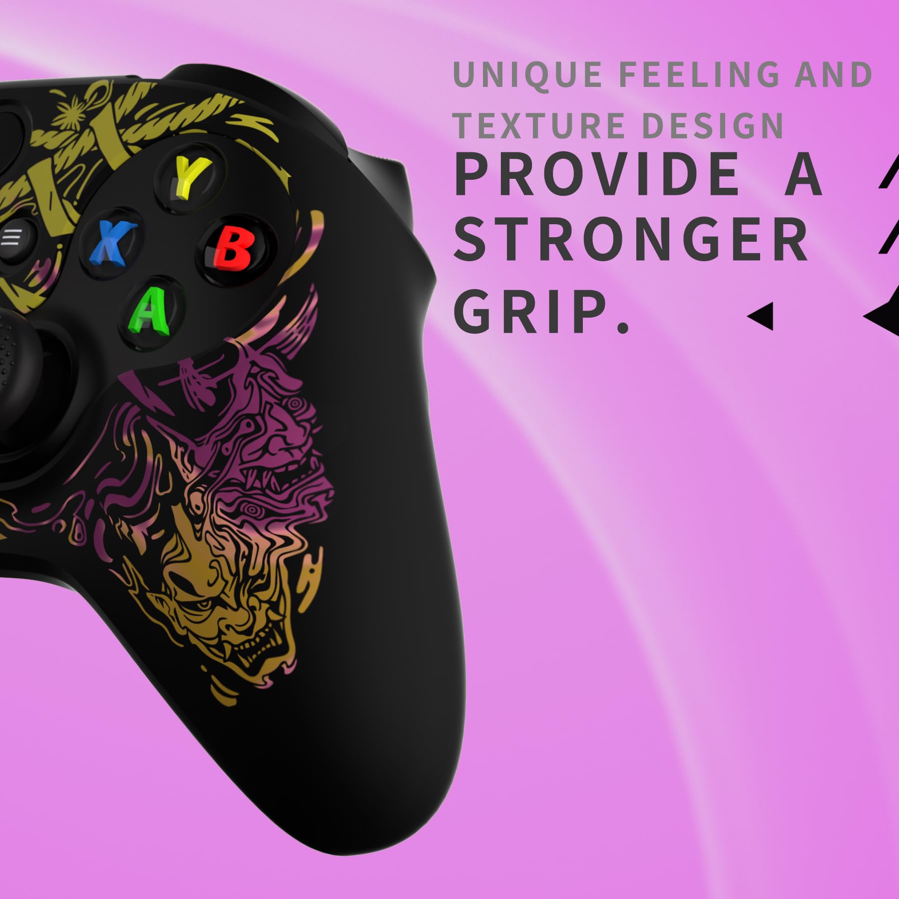 playvital Coque Souple en Silicone antidérapant pour Manette Xbox Series X, Coque de Protection en Caoutchouc pour Manette Xbox Series S avec Capuchons Noirs pour Les Pouces – Samurai Prajna (Violet