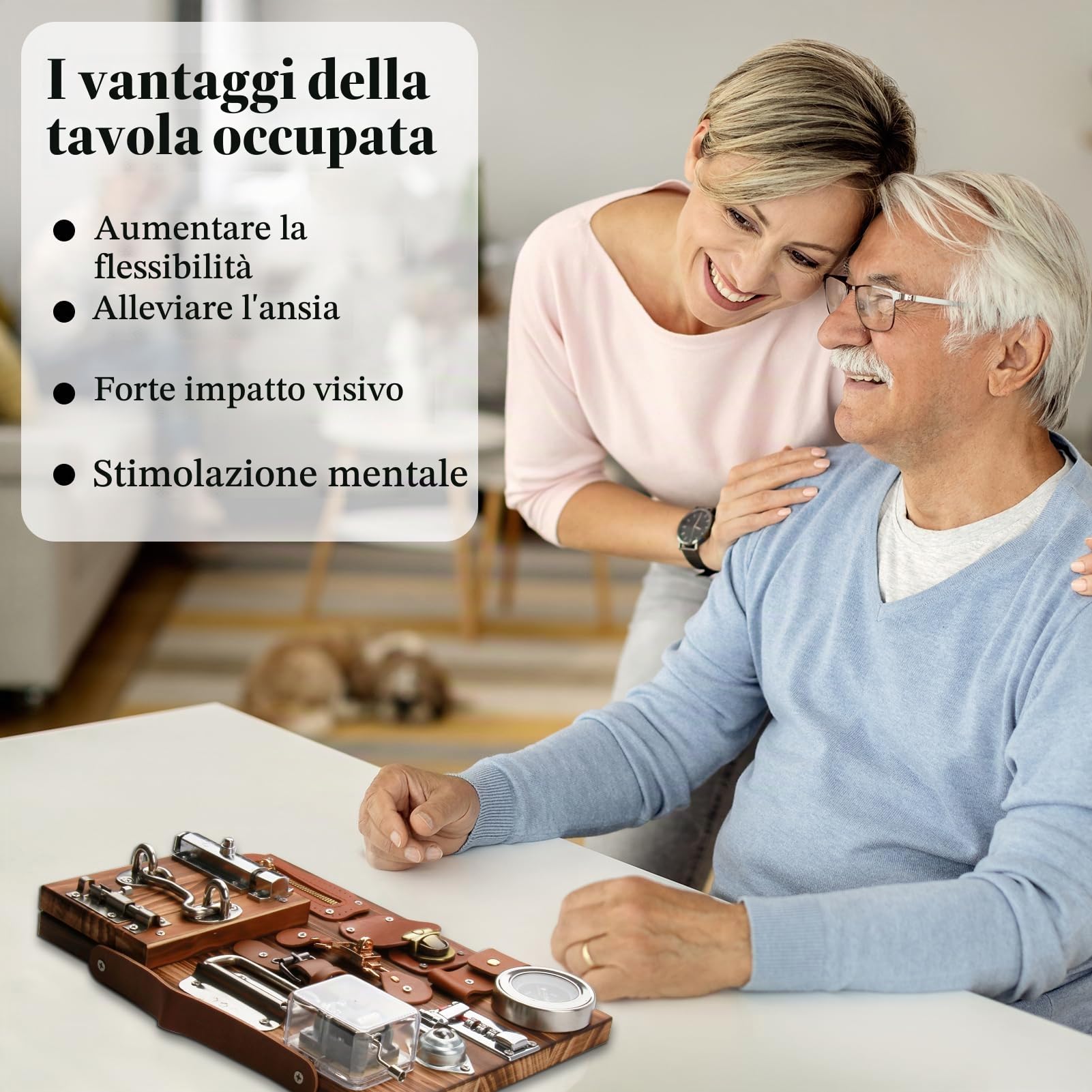 Tavola Occupata Fidget, Attività per Demenza per Adulti Anziani, Tavola Sensoriale Terapeutica Occupata, Prodotti per la Cura della Demenza, Tavola di Attività per Capacità Motorie Fine, Regali per