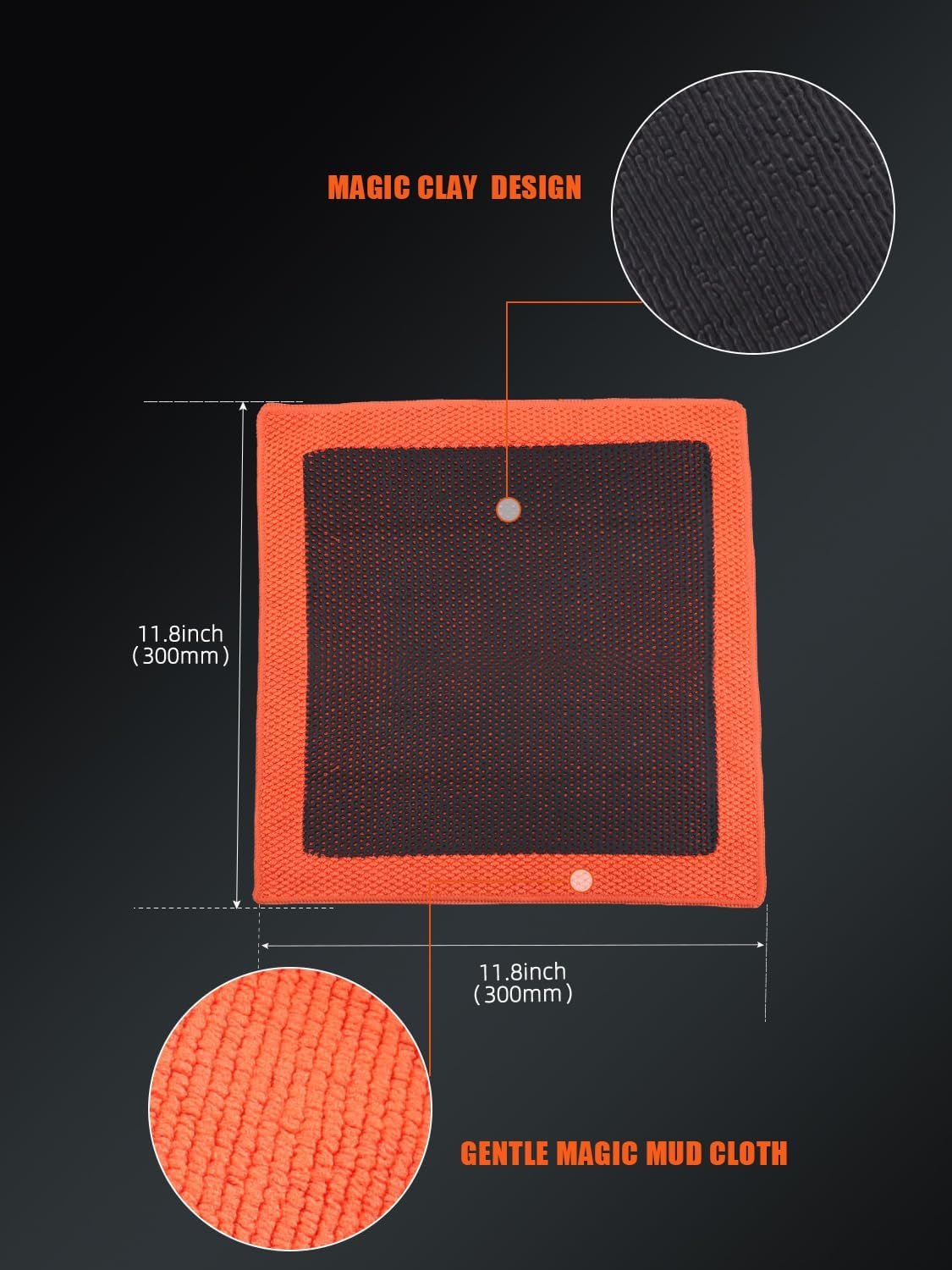 SPTA Professional Detail Products - Clay Decontamination Towel - Effective Cleaning & Release of Paint Contaminants; Fine Grade Microfiber Car Towel; Enhance Gloss & Depth of Color -12" x 12" -CB308 image 3