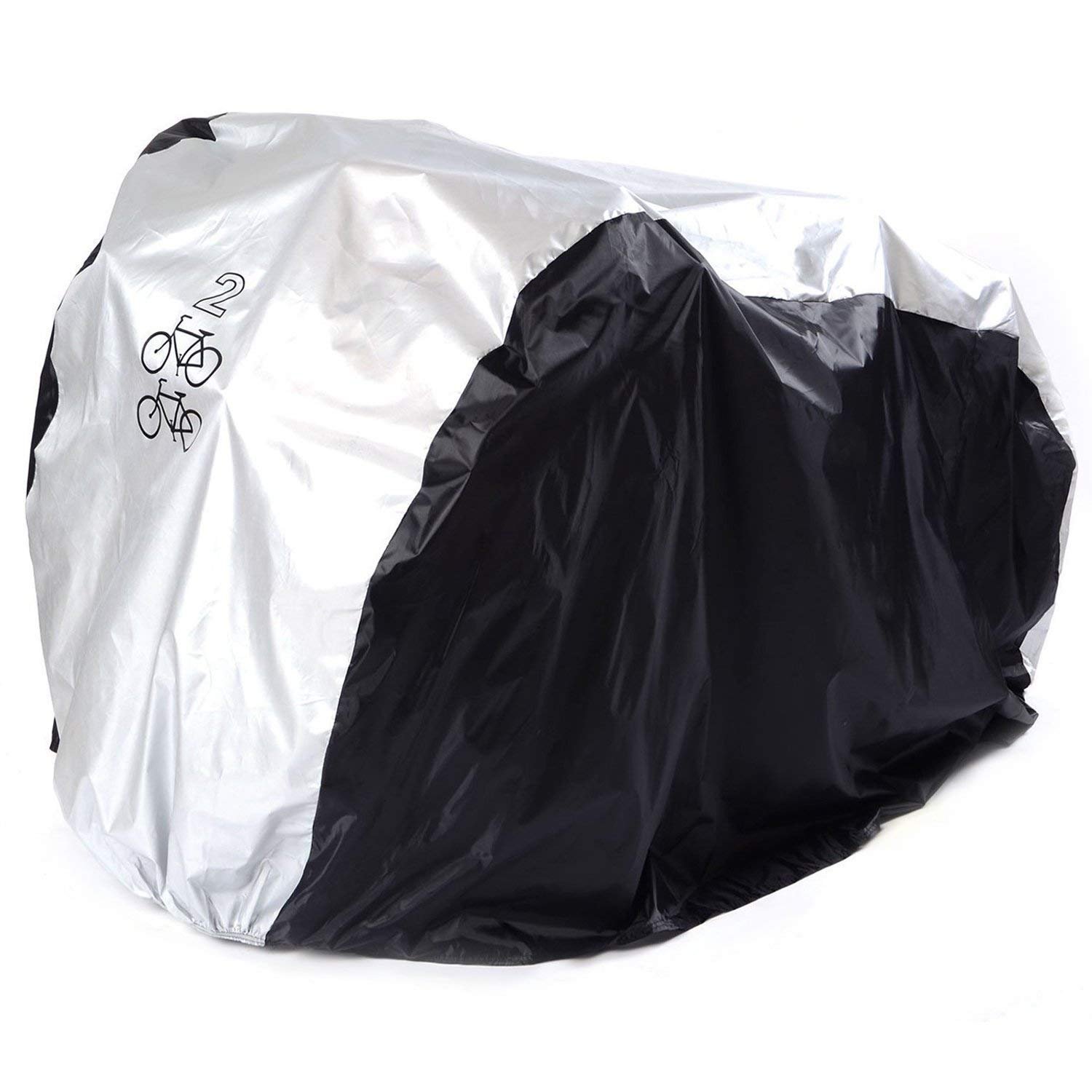 ANFTOP For 2 Bike Cycle Bicycle Cover Outdoor Outside Storage Rain Waterproof Scooter Cover For two Mountain Bike Road Bike All Weather Dust Resistant UV Protection