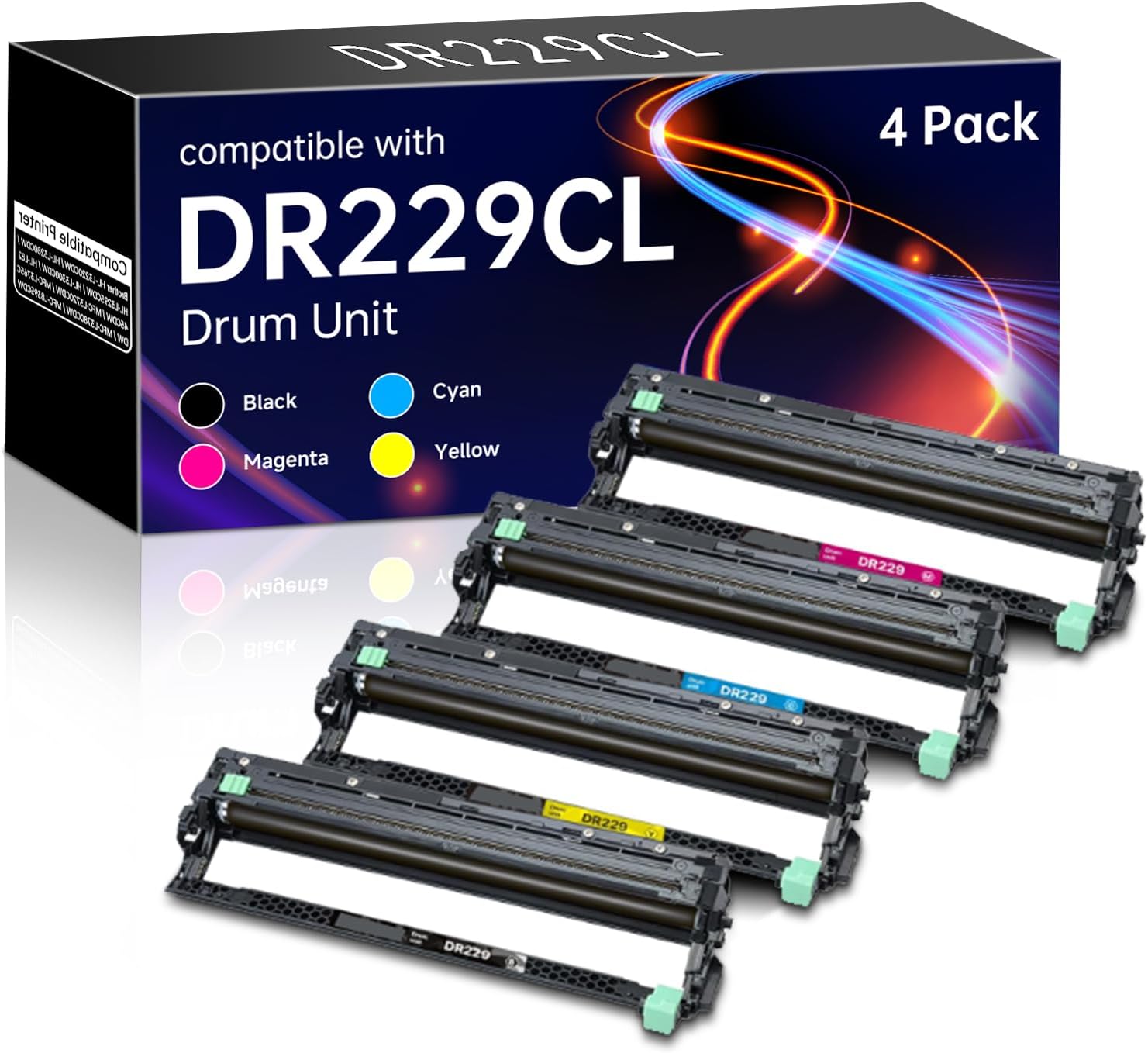 DR229CL Drum Unit (NOT Toner) Compatible Replacement for Brother DR229 use with TN229 TN229XL Work with Brother HL-L3220CDW HL-L3280CDW MFC-L3720CDW HL-L3300CDW MFC-L3780CDW Printers (4 Pack)