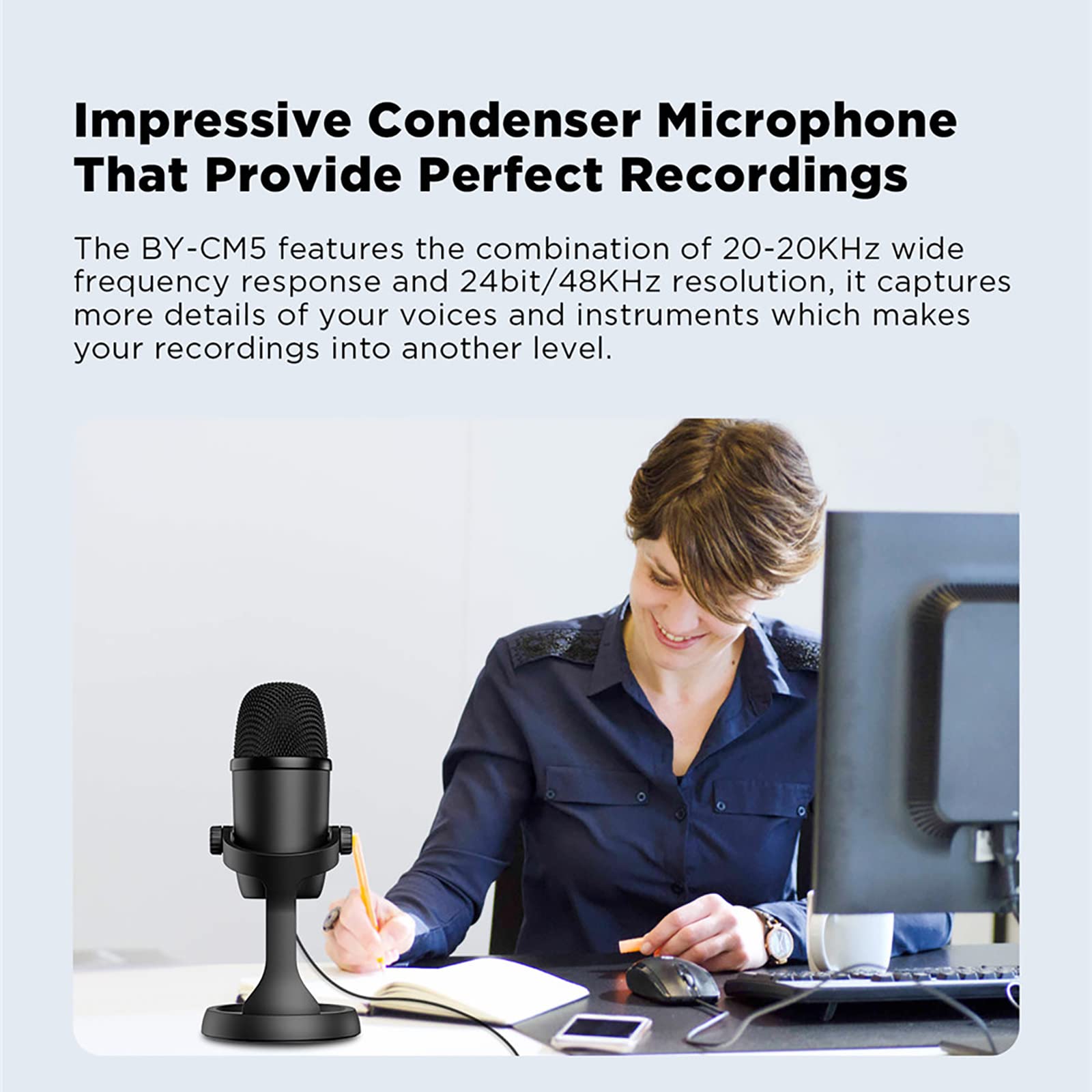 Microfono USB, Microfono Per PC Completamente In Metallo, Con Pattern Di Pickup Cardioide, Adatto Per Trasmissioni Dal Vivo, Vlog, Voce, Streaming Multimediale, Strumenti Musicali