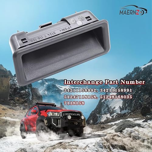 Miniatura 2 de Interruptor de liberación de la manija del maletero compatible con BMW 1 3 5 Series X6 X5 X1 E60 E90 E91 E92 E93 E70 E71 51247118158