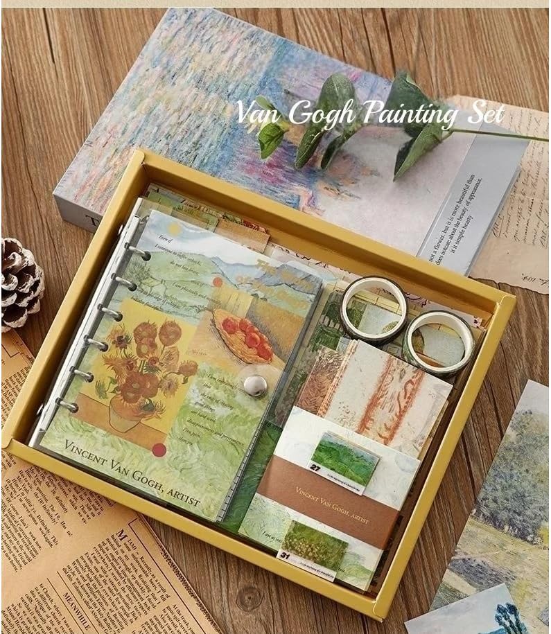 Image of VOTDOT (346Pcs) Paper Junk Journal & Scrapbook Kit, Scrapbooking Supplies Kit with Creative Decor Journaling Supplies, Stationery, Stickers, A6 Grid Notebook with Graph Ruled Page Gift for Girl (VD Yellow )