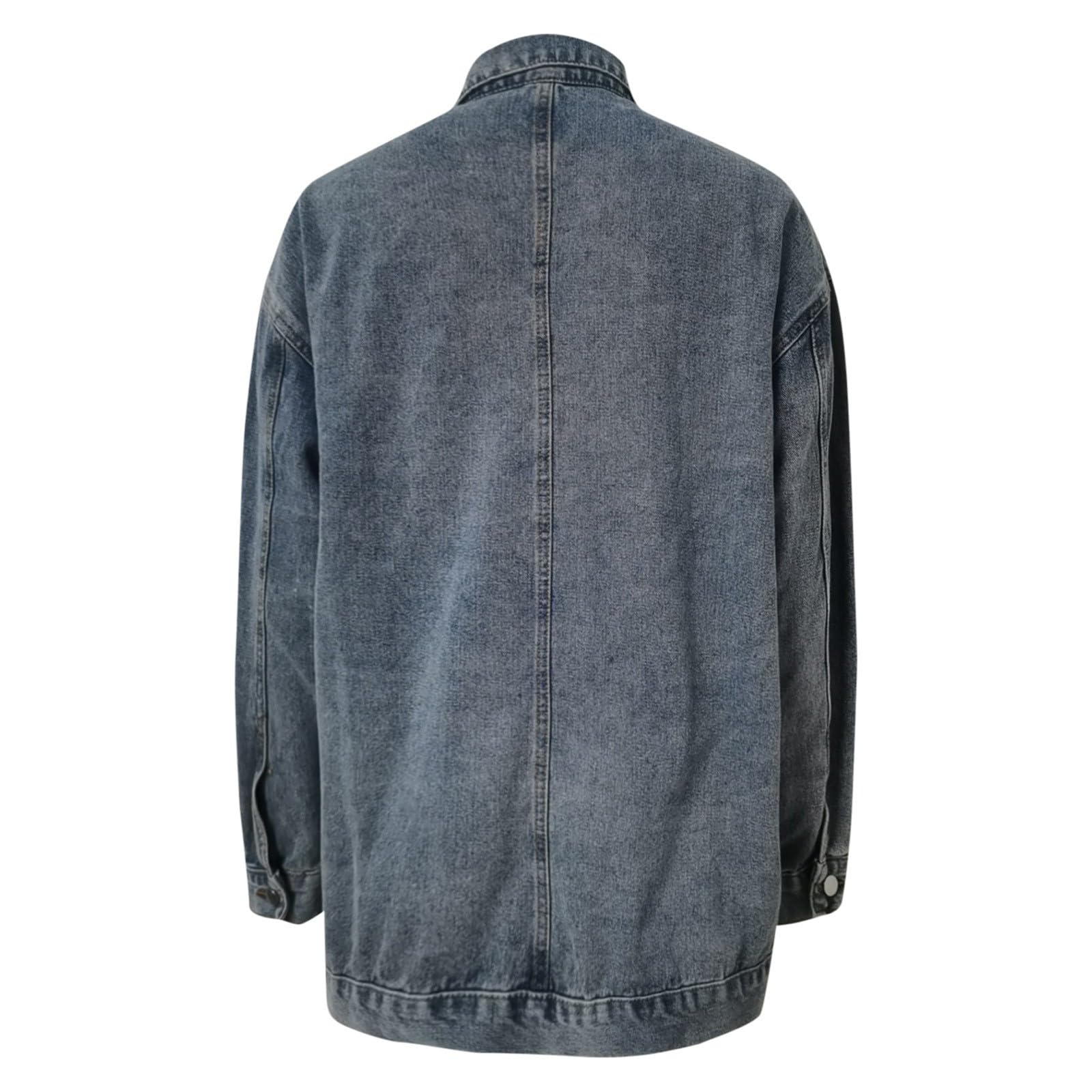 Genérico Sobrecamisa Vaquera Mujer,Chaqueta Vaquera De Moda Para Mujer Con Bolsillos Grandes Y DiseñO Con Capucha