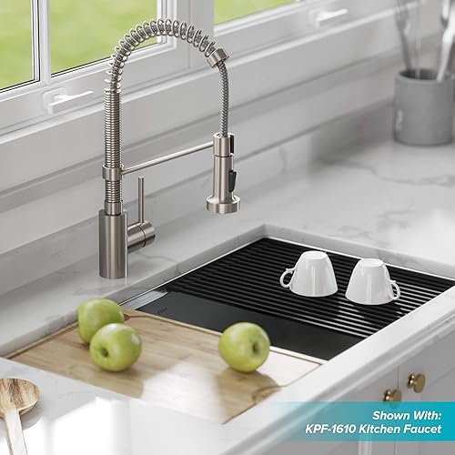Miniatura 27 de KRAUS Kore KWU111-21 - Fregadero de cocina con estación de trabajo de 21 pulgadas, para empotrar, cuenco doble, de acero inoxidable calibre 16