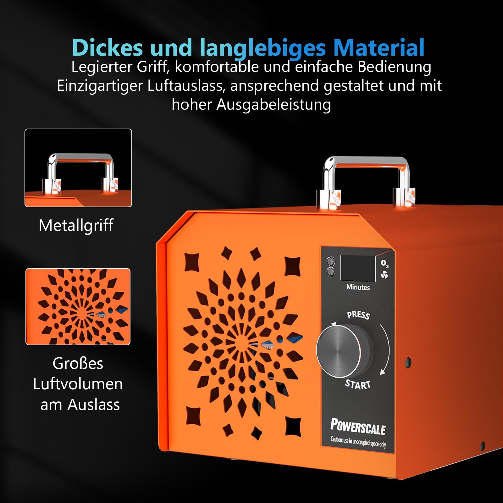PowerScale OZB3 Gewerblicher Ozongenerator 250.000 mg/h – Industrielles Ozon Luftreiniger Gerät zur Geruchsbeseitigung, Desinfektion & Sterilisation für große Räume & Büros