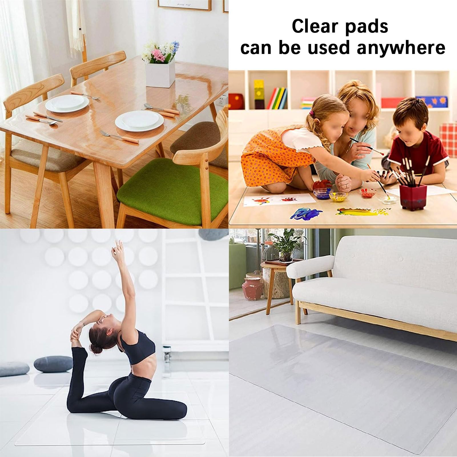 Tappetino rigido trasparente, antiscivolo per cucina, tavolo da pranzo, protezione in PVC, lunghezza 100 cm, 200 cm, 300 cm, protezione trasparente per moquette, 1 m di larghezza, 2 mm di spessore ( S