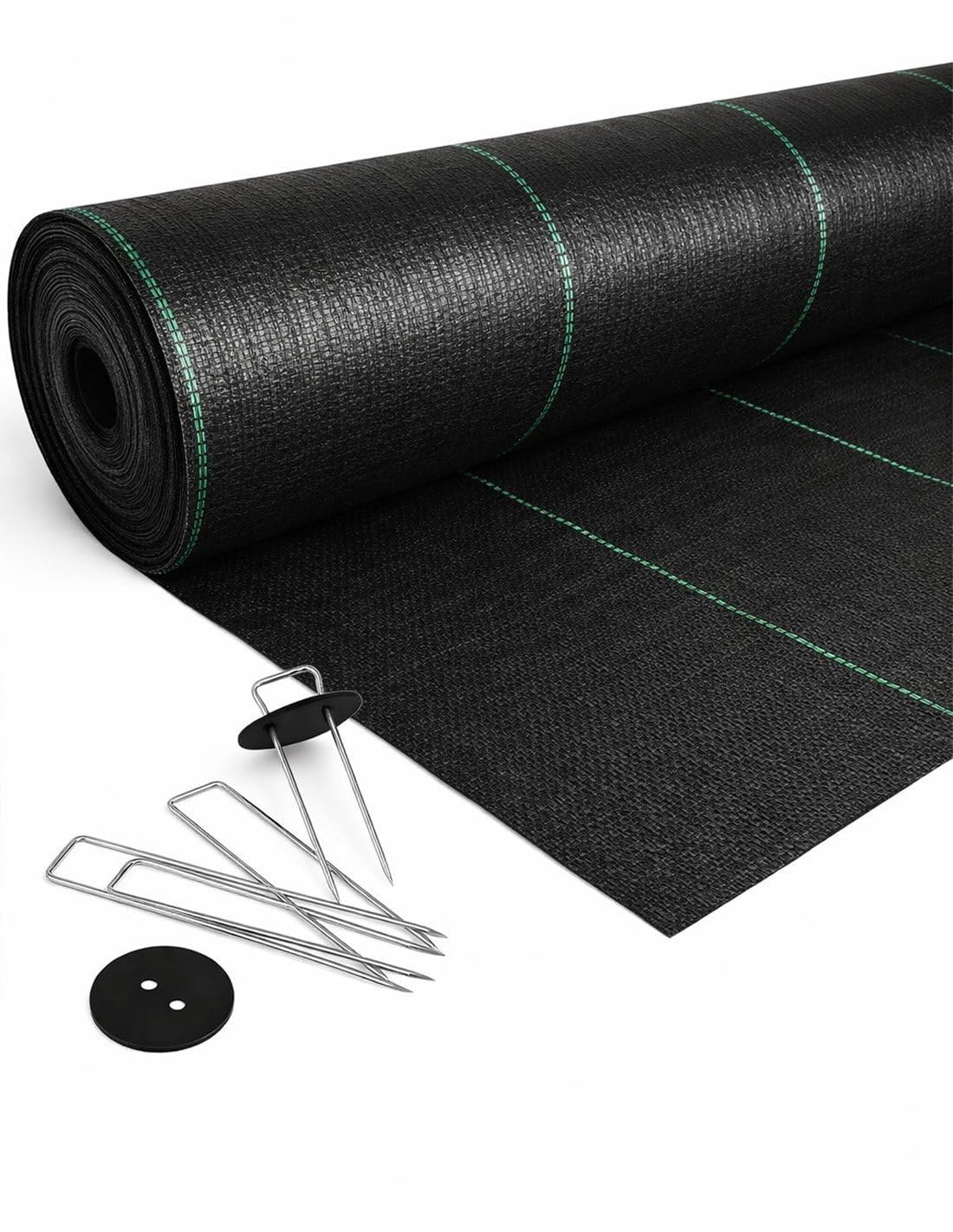 Jardin202 - Malla Antihierbas (Negro) 120gr | Resistente Estabilizada UV | Malla contra Las Malas Hierbas | 2 x 10 m + 20 Anclajes -
