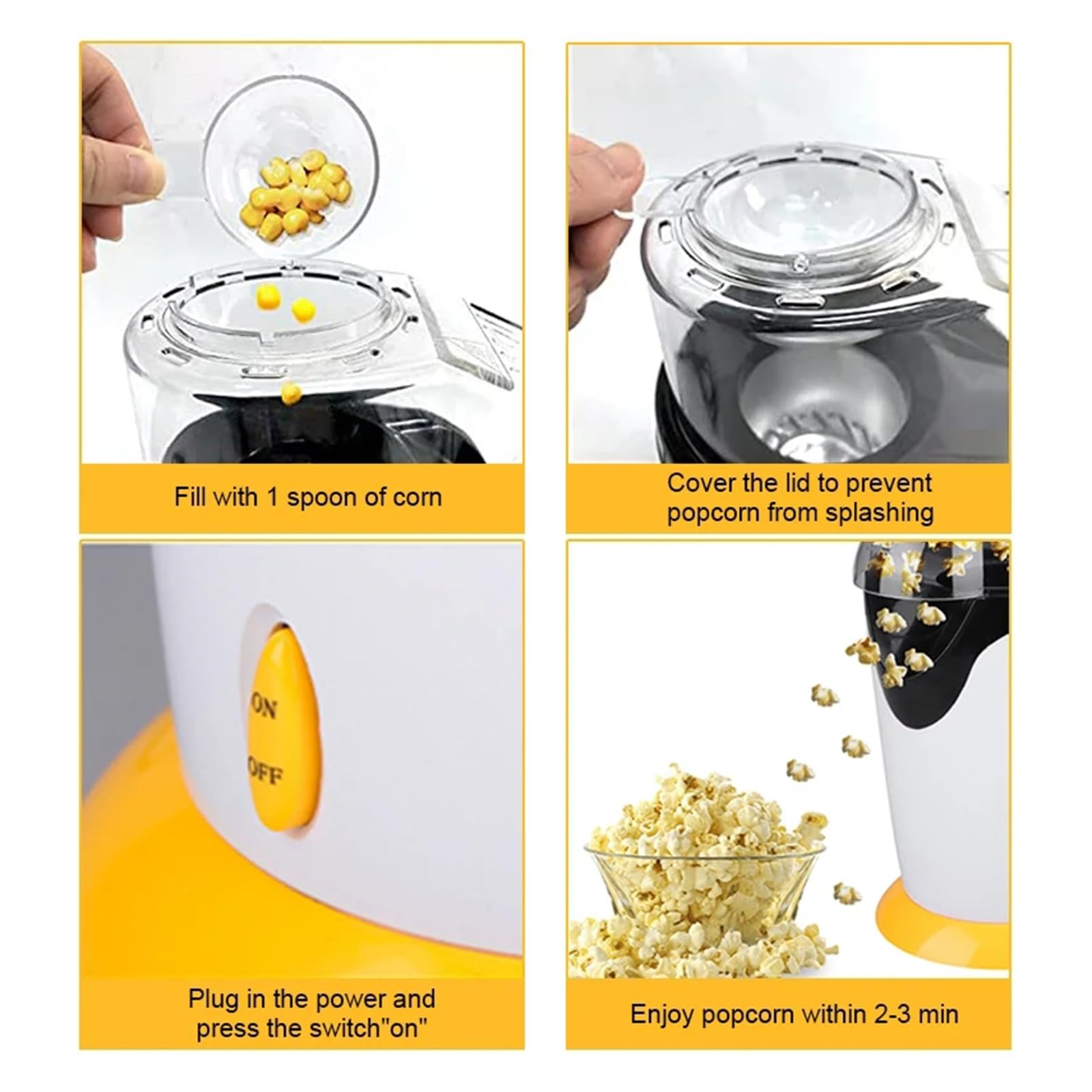 Maszyna do popcornu Własnoręcznie wykonana mini maszyna do popcornu, w pełni automatyczna, małej kuchni domowej