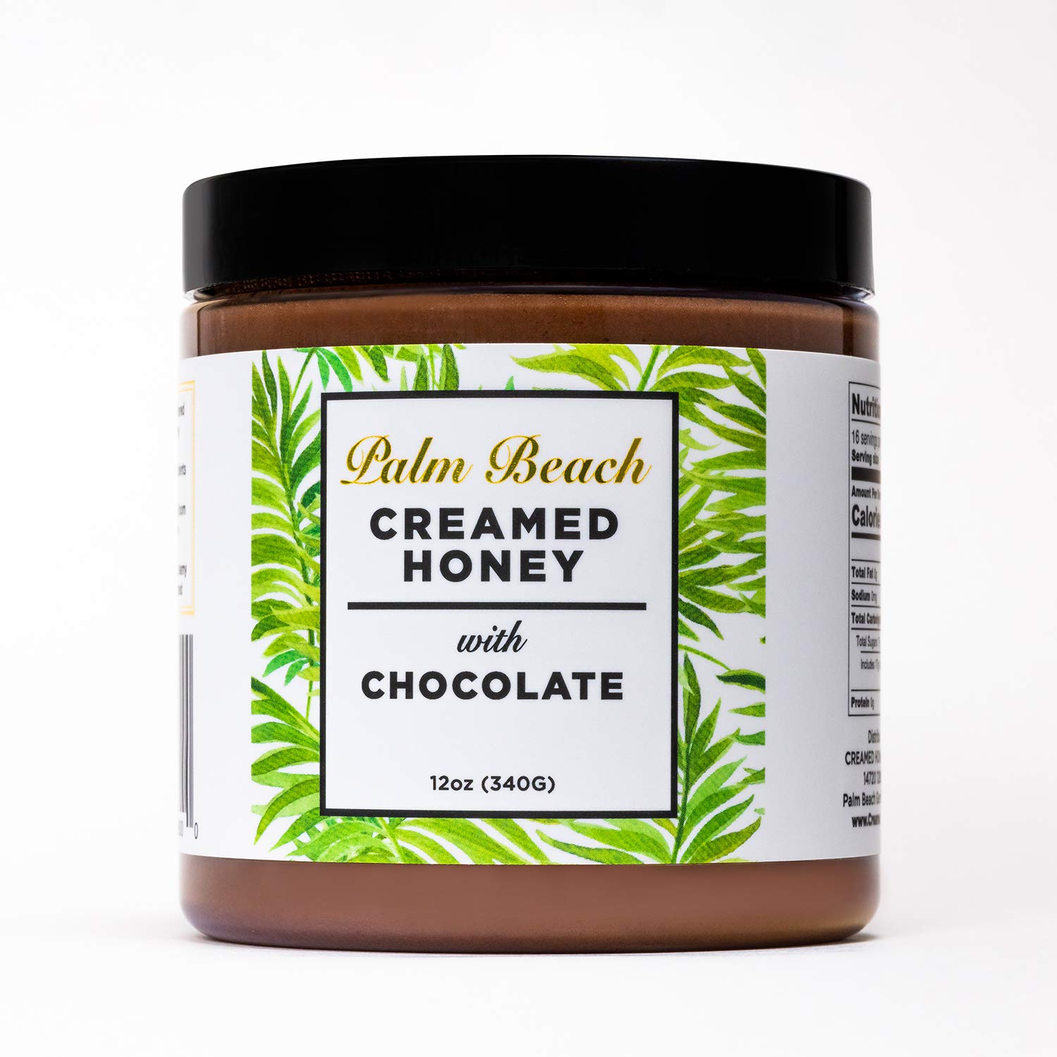 Palm Beach Creamed Honey with Chocolate, Whipped Natural Wildflower Honey, Small-Batch Raw and Unfiltered Pure Honey, Kosher Certified, 12 Ounces