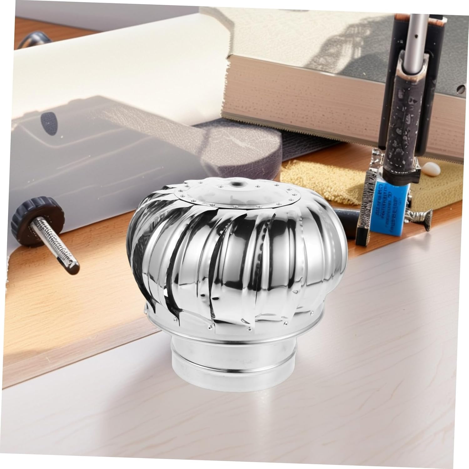 Roof Ventilation Accessory Portable Hood Vent Rainproof Cap Steel Chimney Cover for Bathroom Exhaust