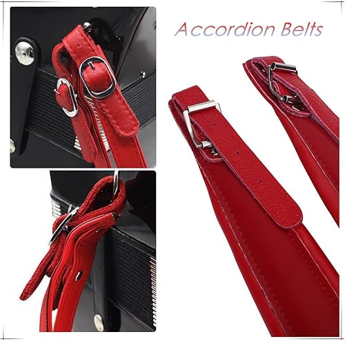 Miniatura 3 de Vbestlife Correas de acordeón para adultos, correas de hombro de acordeón ajustables de piel sintética, cómodo cinturón de acordeón (negro) arnés