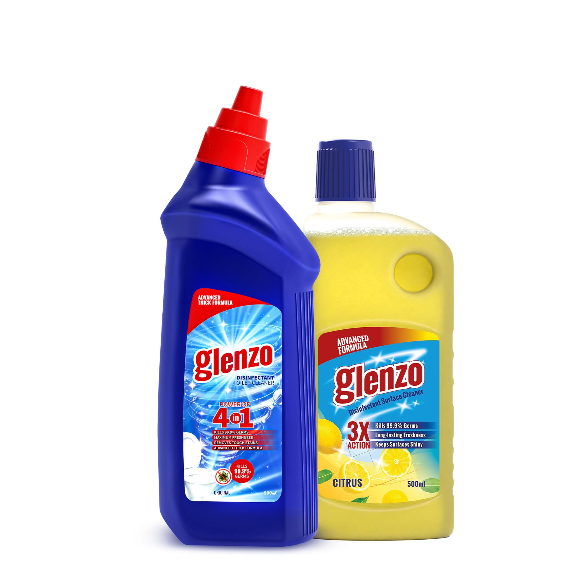 Glenzo Disinfectant Citrus Floor Cleaner 500 ml & Toilet Cleaner 500 ml | Powerful Combo for Home Hygiene | Kills 99.99% Germs | Fresh, Clean Spaces | Ideal for Daily Cleaning Needs (B0D6BMJ8ZF) Amazon Price History, Amazon Price Tracker