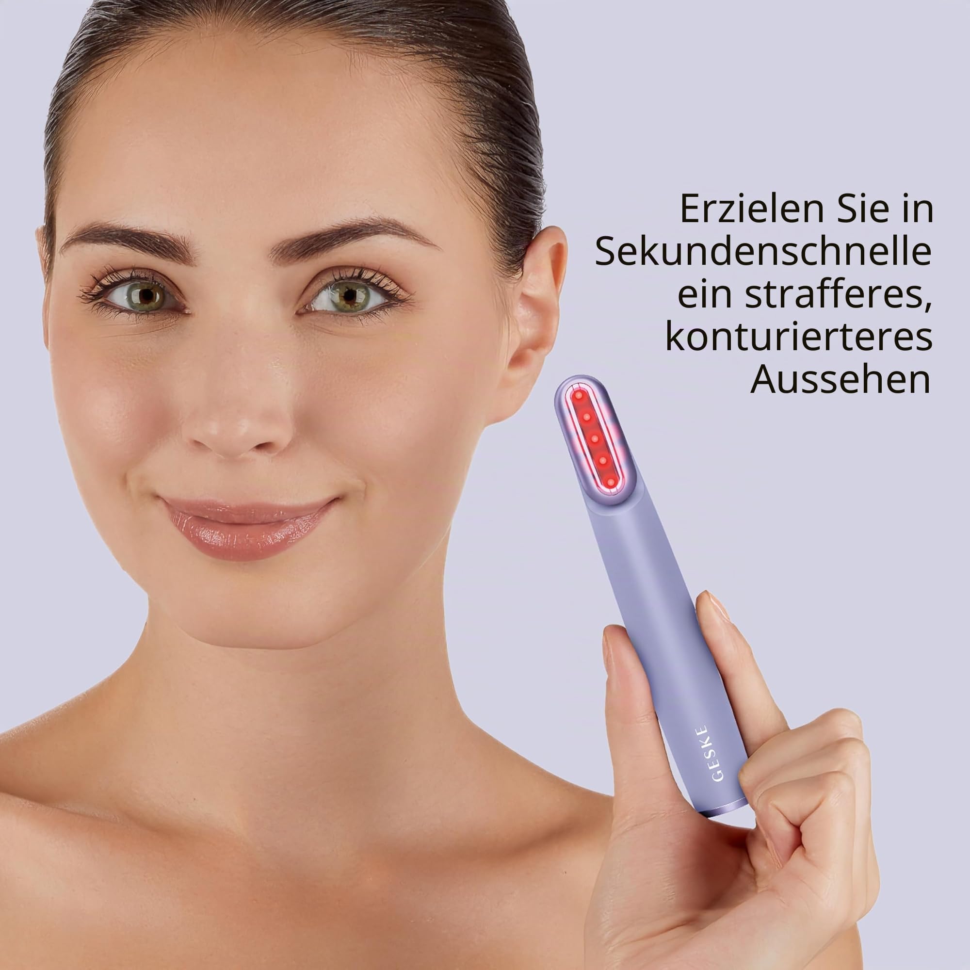 GESKE Skin Firming Wand | 7 in 1 | Anti-Aging | Mikrostrom Facelift | Reduziert Alterserscheinungen | Fortschrittlicher Facial Firmer | Red LED Light Technology | Flexibler Kopf