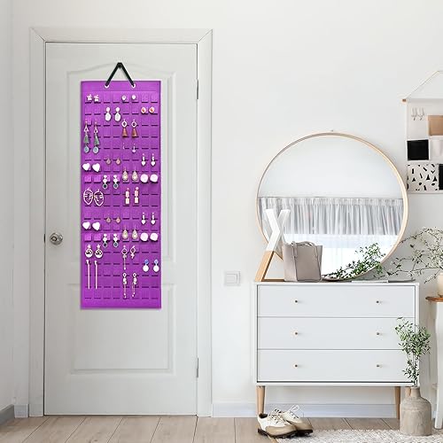 Miniatura 5 de Lolalet Organizador de aretes colgantes con 20 ganchos para mujer, organizador de aretes de pared, almacenamiento de aretes perforados, exhibición