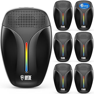 Upgraded Ultrasonic Repeller & Insect Indoor Repeller,Ultrasonic and Repellent for Roach,Rodent,Mouse,Bugs,Mosquito,Mice,Spider,Ant,3 Mode Switching,6 Packs
