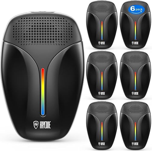 Upgraded Ultrasonic Repeller & Insect Indoor Repeller,Ultrasonic and Repellent for Roach,Rodent,Mouse,Bugs,Mosquito,Mice,Spider,Ant,3 Mode Switching,6 Packs