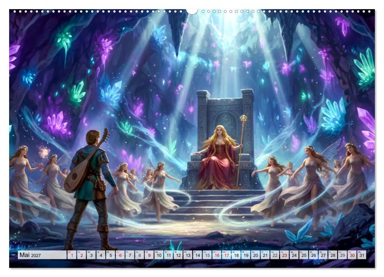 Deutsche Sagen - Helden, Dämonen, Mythen (hochwertiger Premium Wandkalender 2027 DIN A2 quer), Kunstdruck in Hochglanz: Epische Illustrationen ... und voller Legenden. (CALVENDO Kunst)