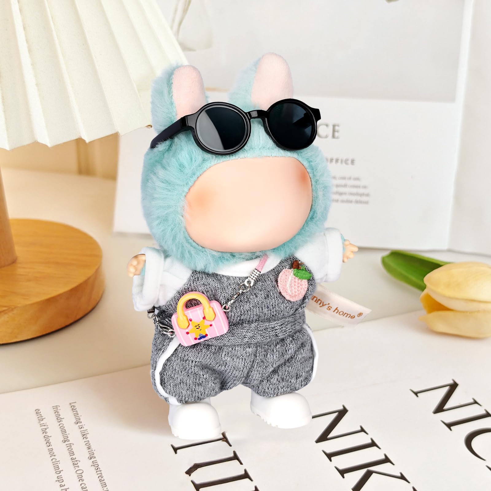 ラブブ 17cm ぬいぐるみ服 5点セット HAPPINESS　ケース付き Amazon.co.jp: Desing Wish ぬいぐるみ用の衣服 洋服セット 17cm
