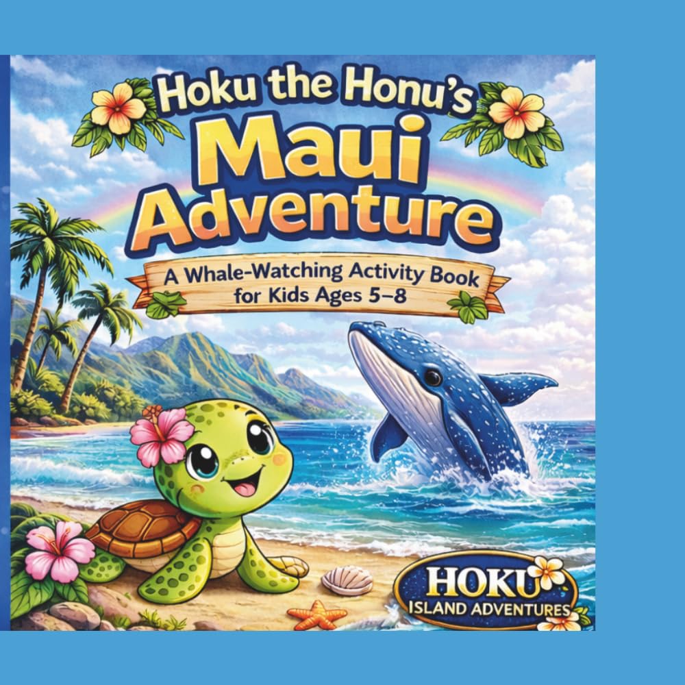 Hoku the Honu’s Maui Adventure: A Whale-Watching Activity Book for Kids Ages 5–8: Featuring Puzzles, Coloring Pages, Mazes, and Games