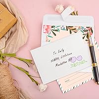Vista 5 de Paquete de 100 sobres de papel blanco A2 para despegar y sellar, sobres de invitación para bodas, RSVP, fotos, tarjetas de felicitación, baby