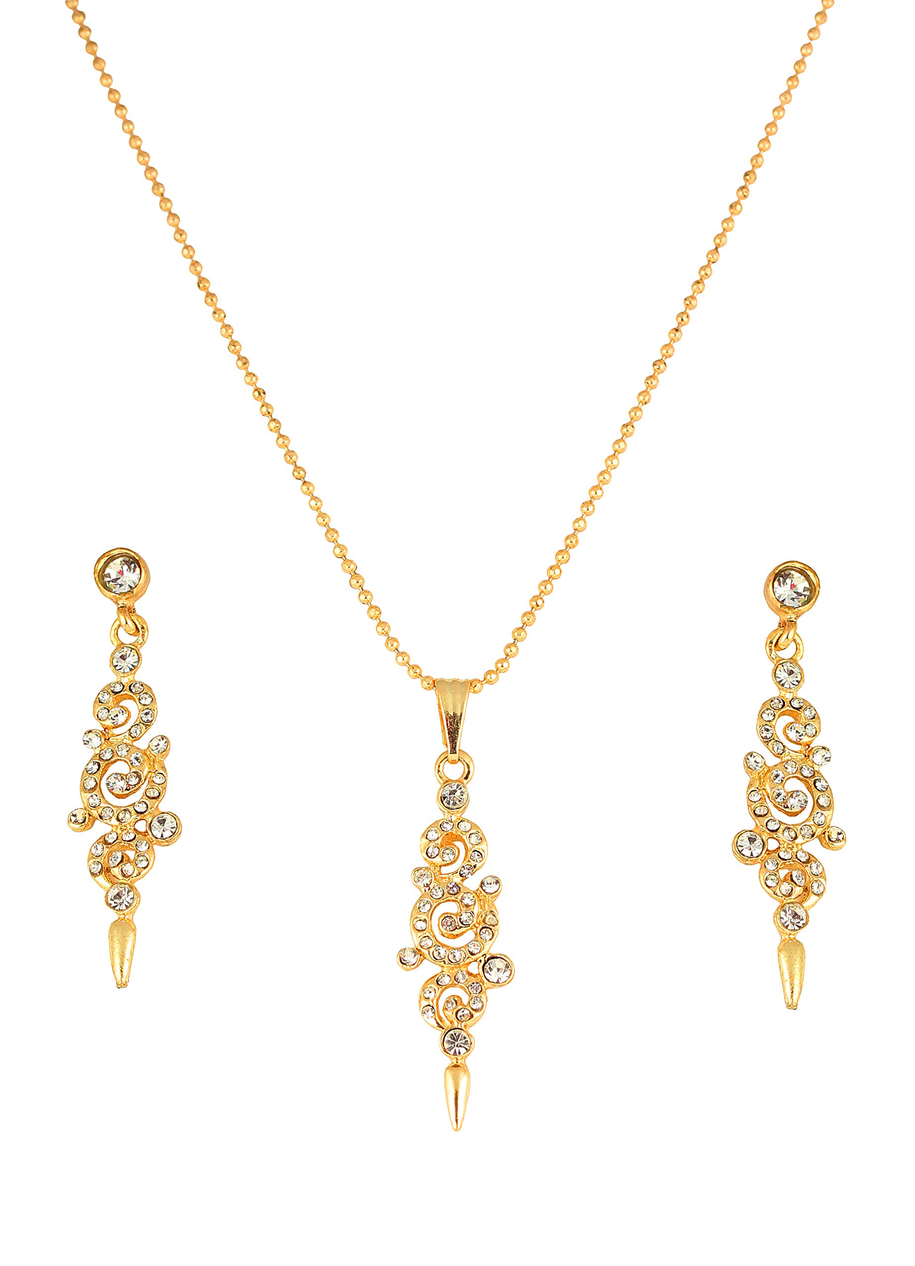 TouchstoneIndian Bollywood delicate Creative Designer Jewelry Pendant Set colorful In Gold And Silver Tone For Women.