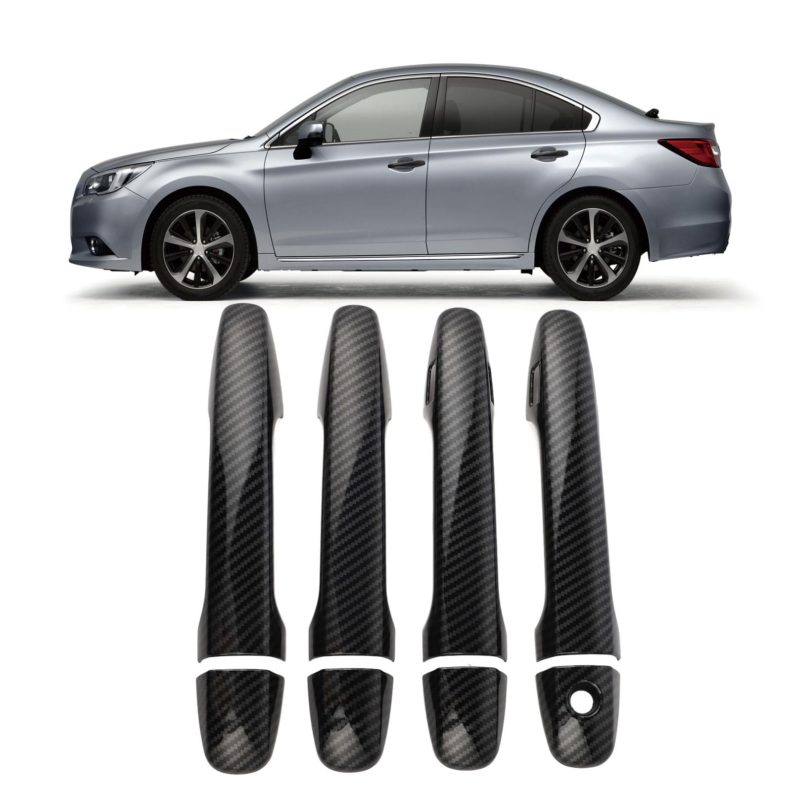 Osłona Klamki Zewnętrznej z Włókna Węglowego ABS, Osłona Klamki Zewnętrznej z inteligentną dziurką od Klucza do Subaru Legacy Levorg WRX Forester Outback