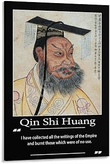 Qin Shi Huang Quotes Art Poster The First Emperor of China Quote Poster (2) Canvas Painting Posters And Prints Wall Art for Living Room Bedroom Decor 08x12inch(20x30cm) Frame-style